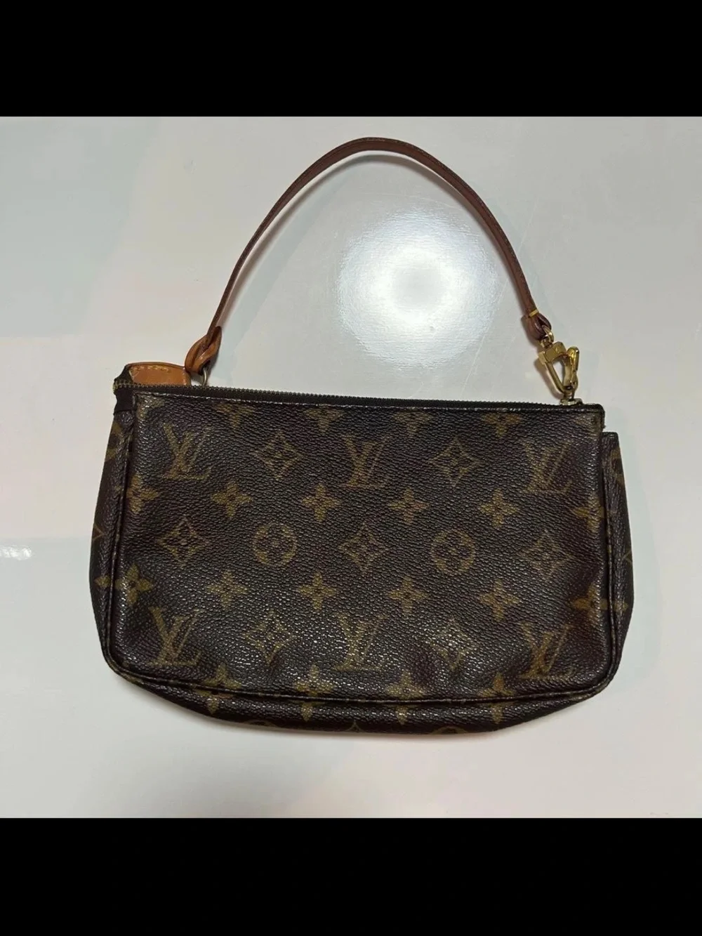 Louis Vuitton Monogram Canvas Wristlet in Brown and Tan
